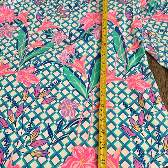 Lulu B UPF 50 Floral Cooling Top Small Bright Tropical Print 3/4 Sleeve NWT NEW - Picture 3 of 12